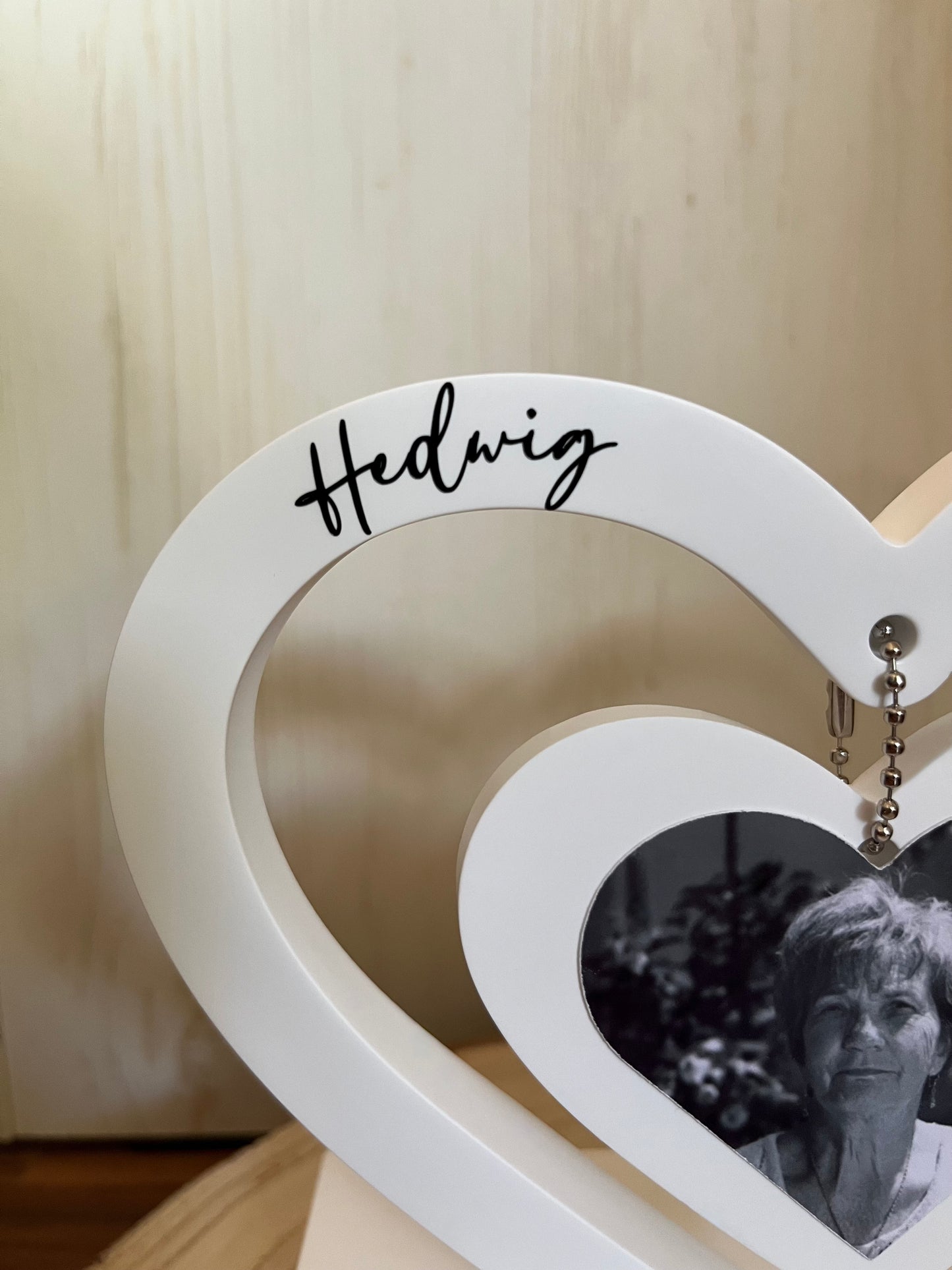 Trauerherz mit Foto, personalisiert