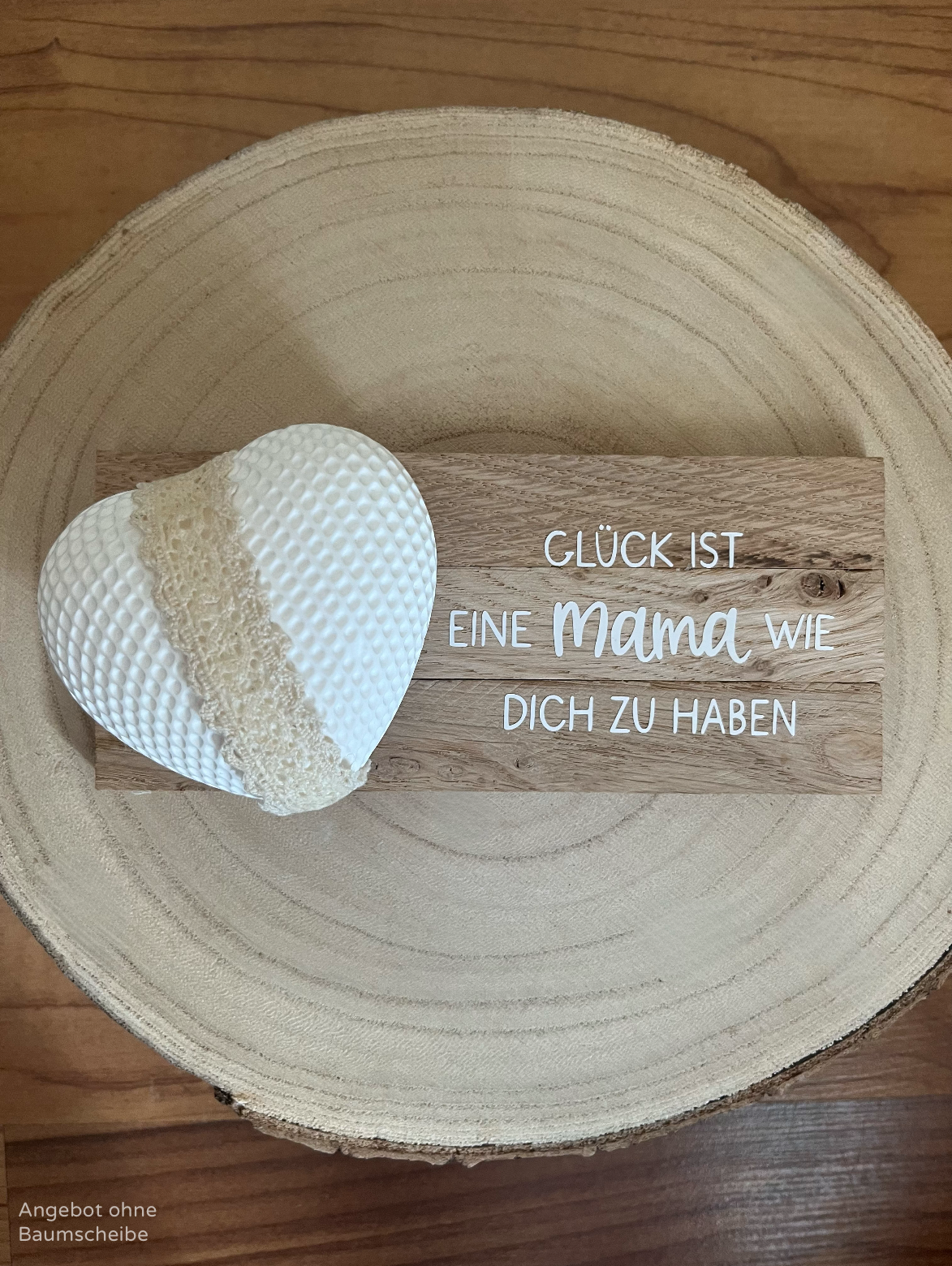 Rautenherz mittel mit Klötzchenleiste und Band