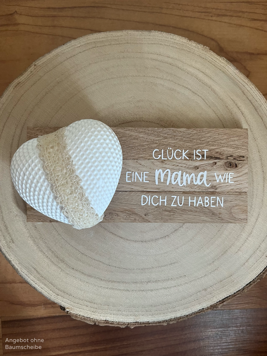 Rautenherz mittel mit Klötzchenleiste und Band