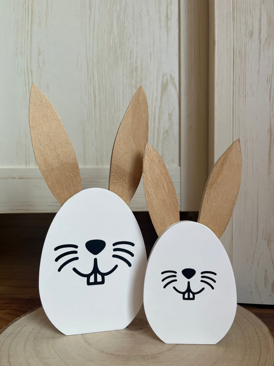 2er-Set stehende Hasen mit Holzohren
