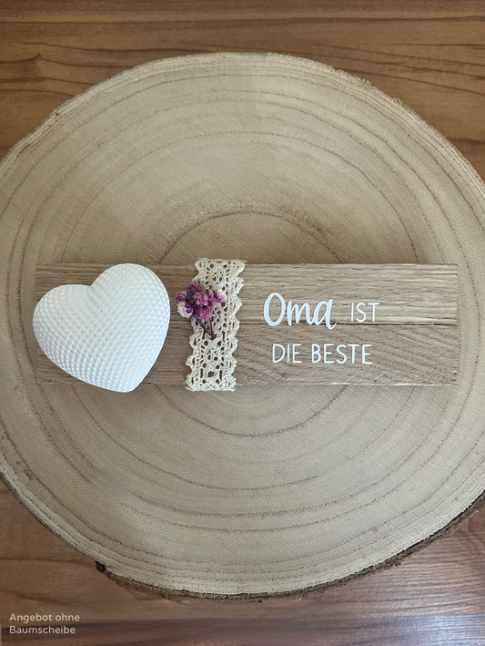 Rautenherz klein mit Klötzchenleiste, Dekorband und Blumenelement