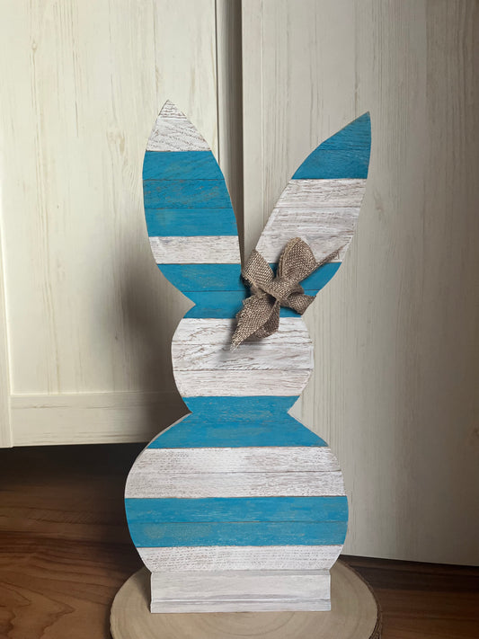 Osterhase zweifarbig mit beiger Schleife