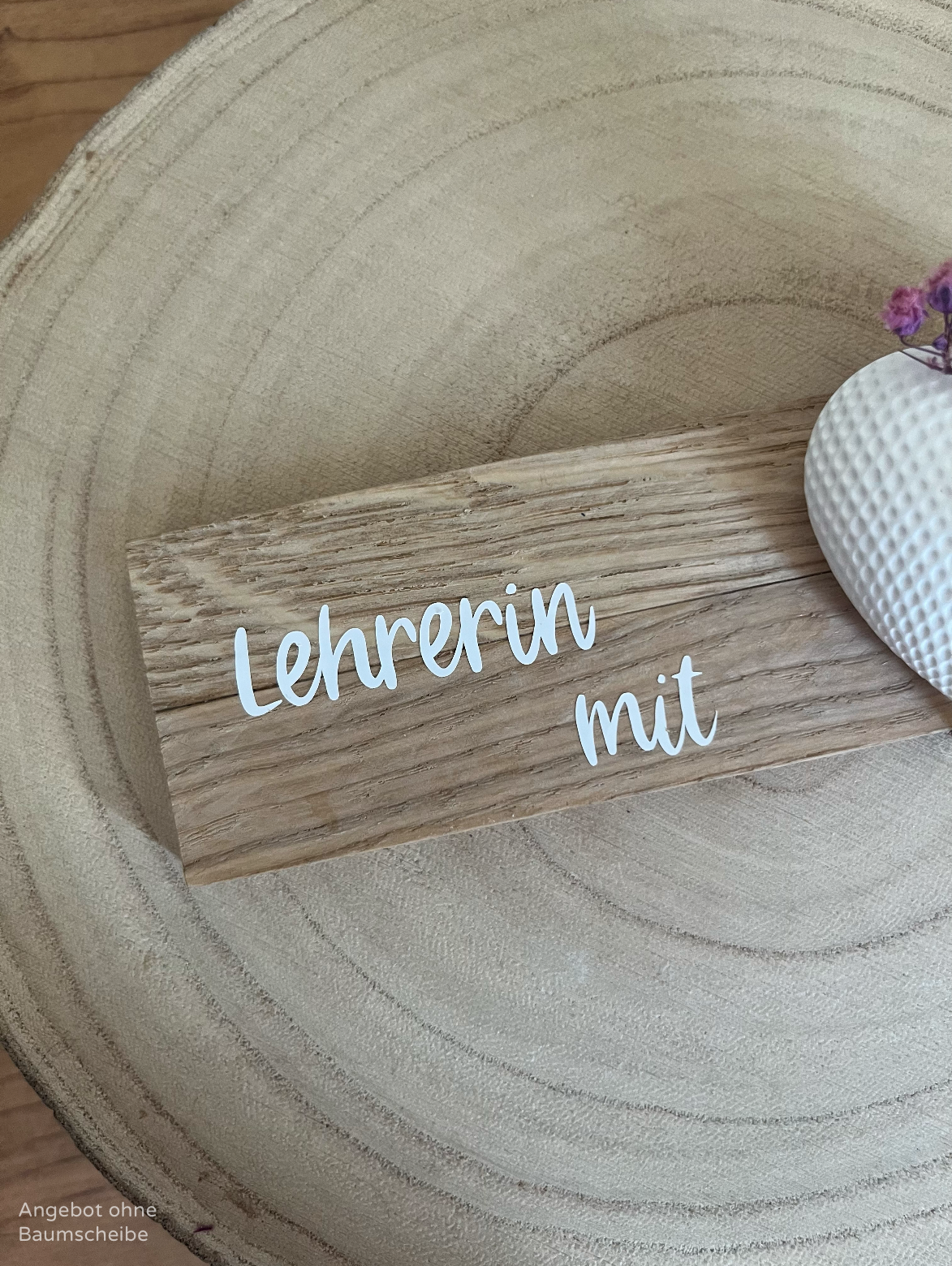 Rautenherz klein mit Klötzchenleiste, Kordel und Blumenelement