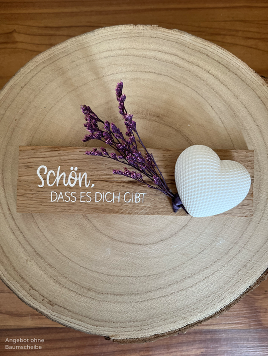 Rautenherz klein mit Klötzchenleiste und Blumen