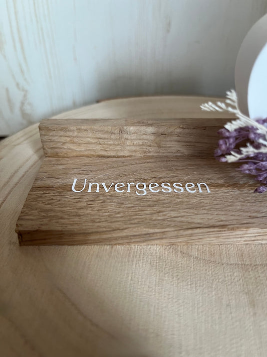 Herz mit Foto "Pferd" klein, Klötzchenleiste und Blumen